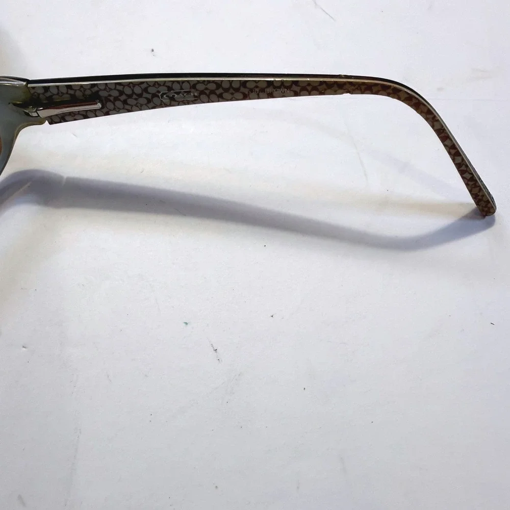 Coach Brown Signature Monogram Oval Eyeglass Frames with Hard Case